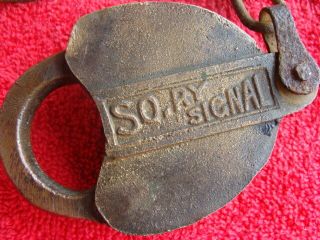 Southern Railway Signal Lock SO Railroad Embossed Padlock Solid Brass RR RY 2