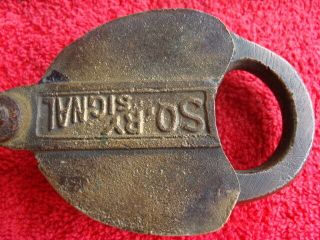 Southern Railway Signal Lock SO Railroad Embossed Padlock Solid Brass RR RY 3