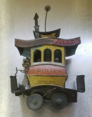 Toonerville Trolley Antique 1922 Tin Wind Up Toy (fair To)