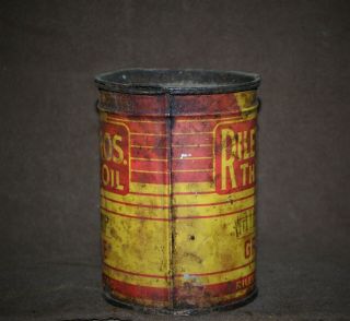 Vintage Riley Bros Water Pump Grease Can Metal Oil Can 1 1/2 POUND Full 2