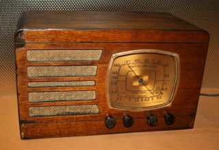 Vintage Old Antique Emerson Wood Table Radio;ah - 162,  1937,  Restored &