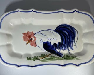 Vintage Mid Century Modern 12.  5 " Zanolli Rooster Tray Hand Painted Made In Italy