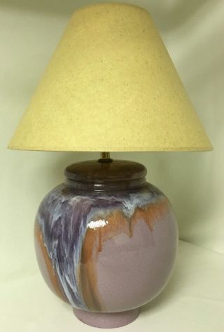 Large Vintage Mid Century Danish Modern Ceramic Drip Beehive Lamp