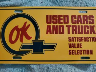 VINTAGE NOS CHEVROLET OK CARS AND TRUCKS LICENSE PLATE DATED JUNE 1969 2