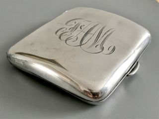 Antique Sterling Silver Cigarette / Card Case / Hallmarked Birmingham / 72g