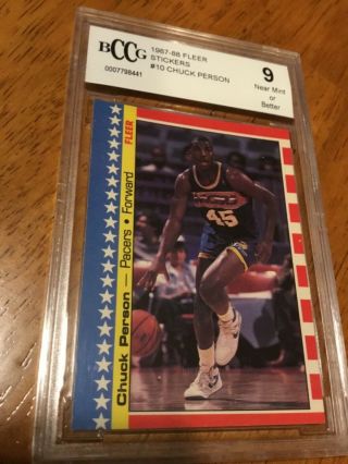 1987 Fleer Sticker 10 Chuck Person Indiana Pacers (psa Regrade ?) Bccg 9
