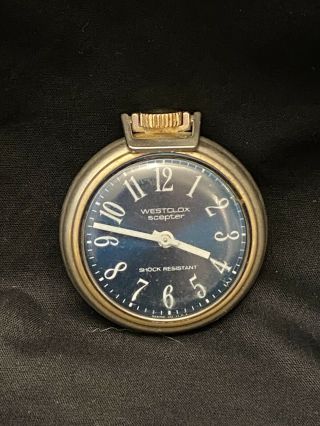Vintage Westclox Scepter Blue Dial Pocket Watch Mechanical