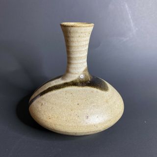 Vintage Studio Pottery Vase Long Neck Weed Pot Bud Drip Glaze