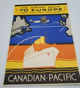 Vintage Travel Brochure For The Canadian - Pacific Steamship Lines - C.  1934