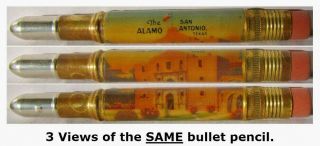 Restored Vintage Bullet Pencil - The Alamo San Antonio,  Texas Ef - 1360