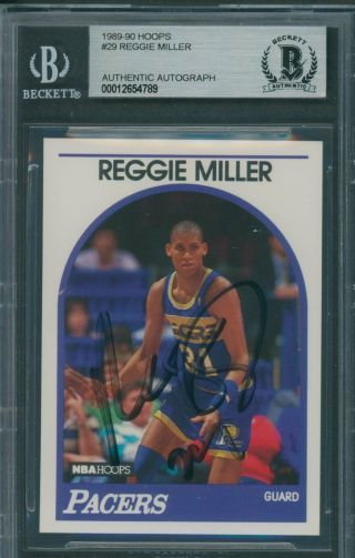 1989/90 Hoops 29 Reggie Miller Beckett Authentic Autograph Signed 4789