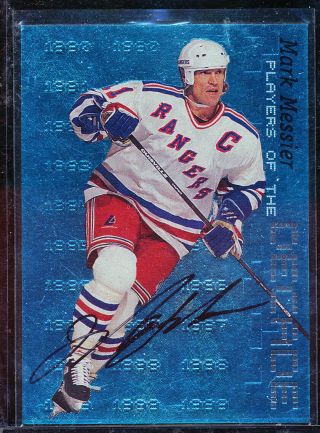 1999 - 00 Be A Player Bap Players Of The Decade Mark Messier Auto 42/1000 Bv $100