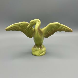 Vintage Roselane California Usa Pottery Green Ceramic Goose Bird Figure