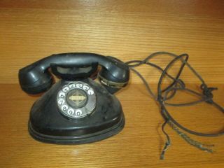 Vintage Antique Stromberg - Carlson Black Bakelite? Rotary Dial Telephone