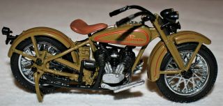 Franklin Diecast 1/24 Scale 1929 Harley Davidson Motorcycle Side Valve Army
