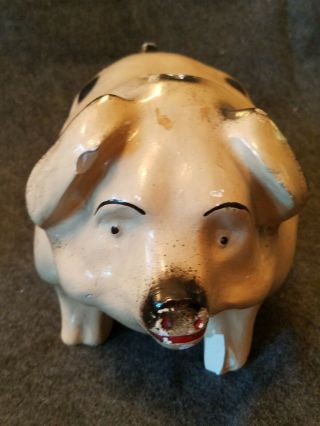 Vintage 1940 - 50’s Carnival Prize Chalkware Pig Piggy Bank LARGE 15” 2