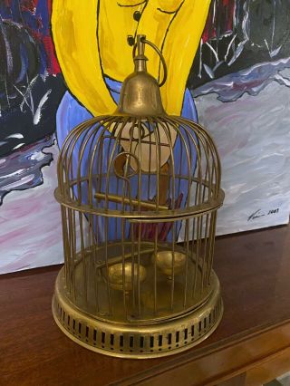 Vintage Antique Brass Bird Cage