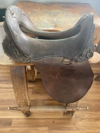 1910’s World War 1 Ww1 Leather Cavalry English Horse Saddle Military Antique