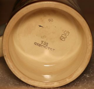 3 kinds of drunk by Mettlach 1/2 L German beer stein antique 732 / 1909 PUG 2