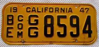 1947 California Be Commercial License Plate
