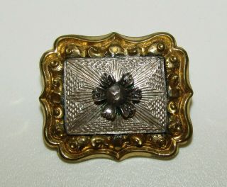 Iconic,  Antique Georgian 10 Ct Gold Brooch With Old Cut Diamonds