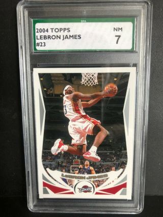 Lebron James 2004 Topps Basketball 2nd Year Card 23 Graded Spa 8 Nm - Mt L1