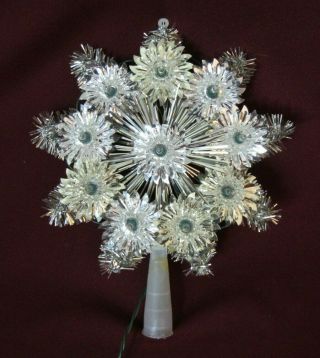Vintage Noma Christmas Tree Topper Star Bethlehem Tinsel White Lighted