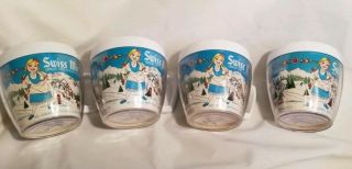 Vintage Swiss Miss Hot Chocolate Insulated Thermo Serv Mugs Cups West Bend 1970s
