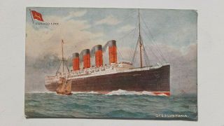 Cunard Line Rms Lusitania Postcard Tuck’s Post Card