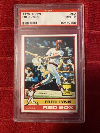 1976 Topps Baseball Card 50 Fred Lynn Red Sox Psa 9