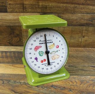 Vintage American Family Kitchen Scale 25lb Green Food Scale