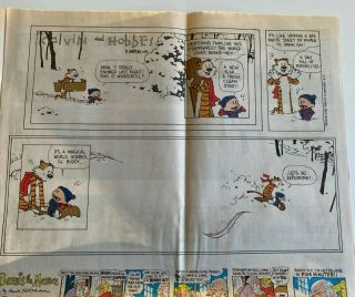 Vintage Calvin And Hobbes Final Strip And Tribute 12/31/95 San Jose Mercury