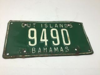 Vintage Bahamas Out Islands License Plate Freeport Grand Bahama