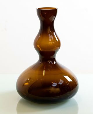 Antique Vintage Retro Mid 20th Century Amber Art Glass Vase Art Moderne 2