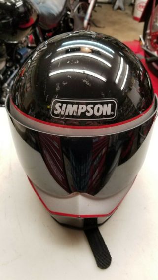 Vintage Simpson Motorcycle Kart Racing Helmet Snell 85 With Face Shield 7 1/4 M