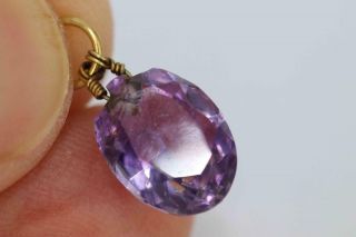 Gorgeous Antique Victorian 9ct Gold & Faceted Amethyst Tiny Charm/pendant