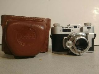 Vintage Kodak 35 Rangefinder Film Camera Anastar F/3.  5 50mm Lens & Case