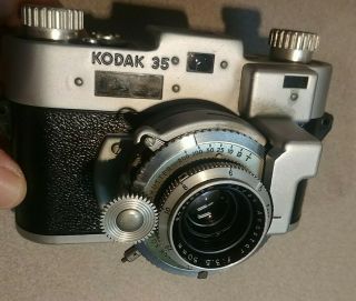 Vintage KODAK 35 Rangefinder Film Camera Anastar f/3.  5 50mm lens & case 2
