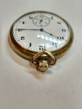 Antique Elgin Size 12 Pocket Watch 7 Jewel Grade 303 Gold Tone Running