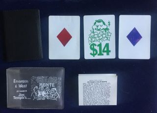 Vintage Magic Trick Emerson & West Jim Temple’s Color Monte With Bicycle Cards
