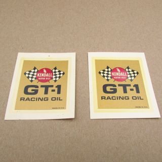 Qty 2 Vintage Kendall Motor Oil Gt - 1 Racing Hot Rat Rod Decal Sticker