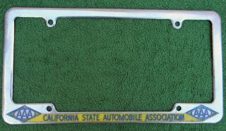 Vintage California State Automobile Association Aaa License Plate Frame