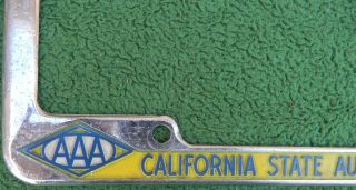 Vintage California State Automobile Association AAA License Plate Frame 2