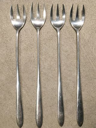 Antique Tiffany & Co Faneuil Olive Oyster Forks 5 7/8” No Monogram Set Of 4