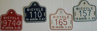 Akron Ohio Bicycle License Plates From The 