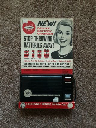 Vintage Deluxe Fedtro Battery Charger With Auto Store Display 1965