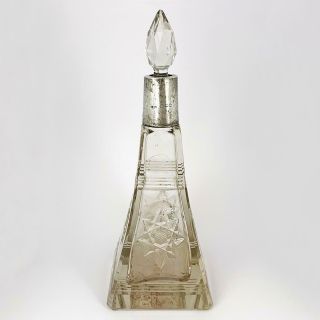 George V Sterling Silver & Glass Perfume Scent Bottle Birmingham 1916