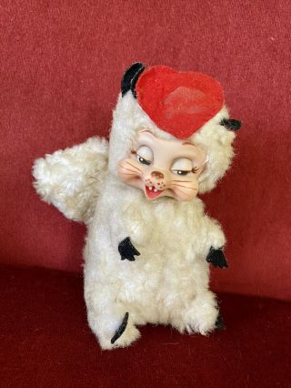 Vintage Rushton Creation Co.  Rubber Face Valentine Skunk Squirrel Plush Toy