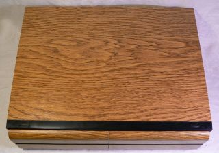 Vintage Video Cassette Tape 2 Drawer Storage Caddy 20 VHS Tapes Faux Wood Grain 3