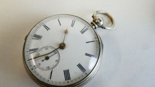 Antique 48mm Solid Silver Case Fusee Pocket Watch